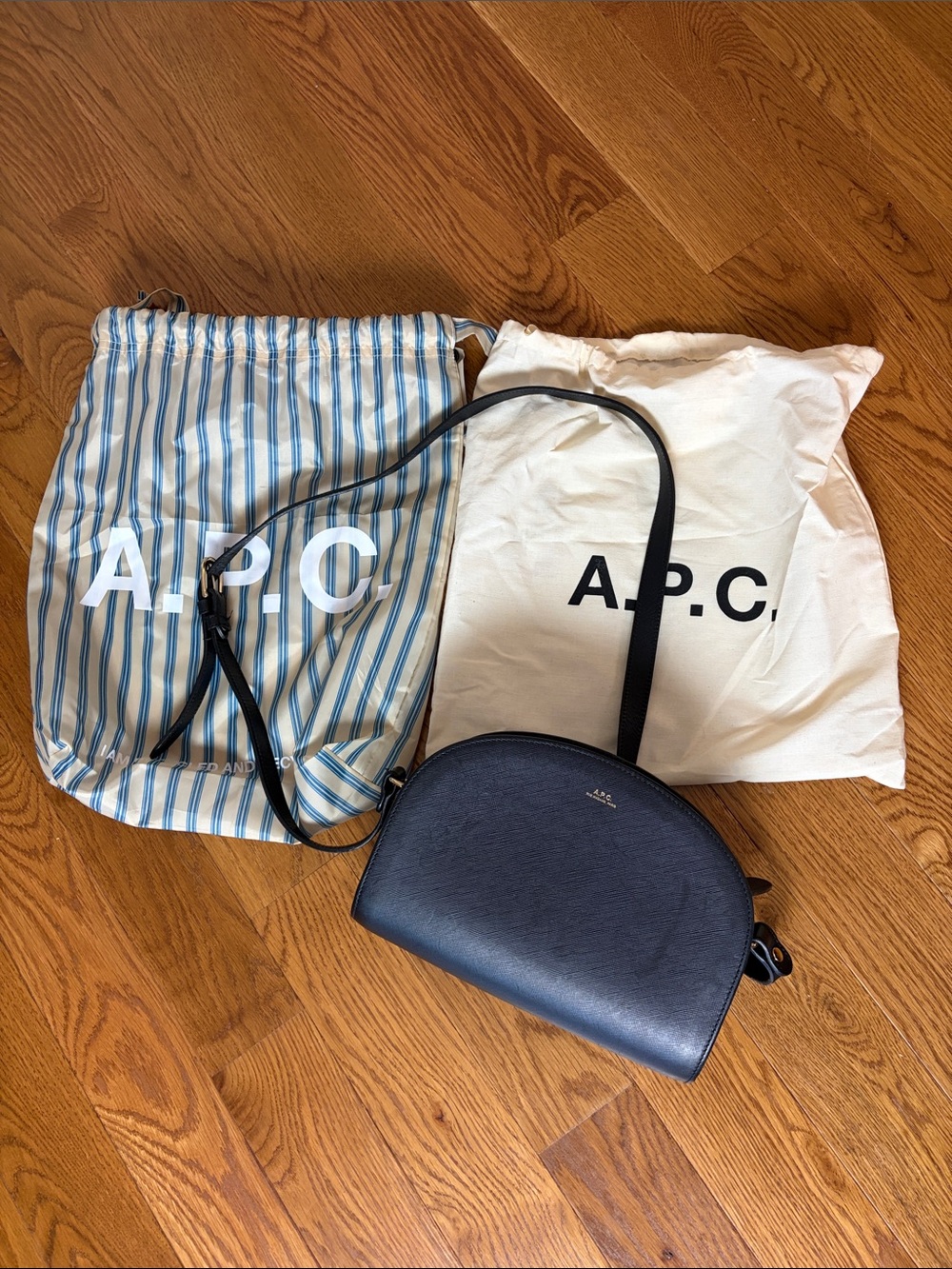 A.P.C. Black Half-Moon Crossbody Bag